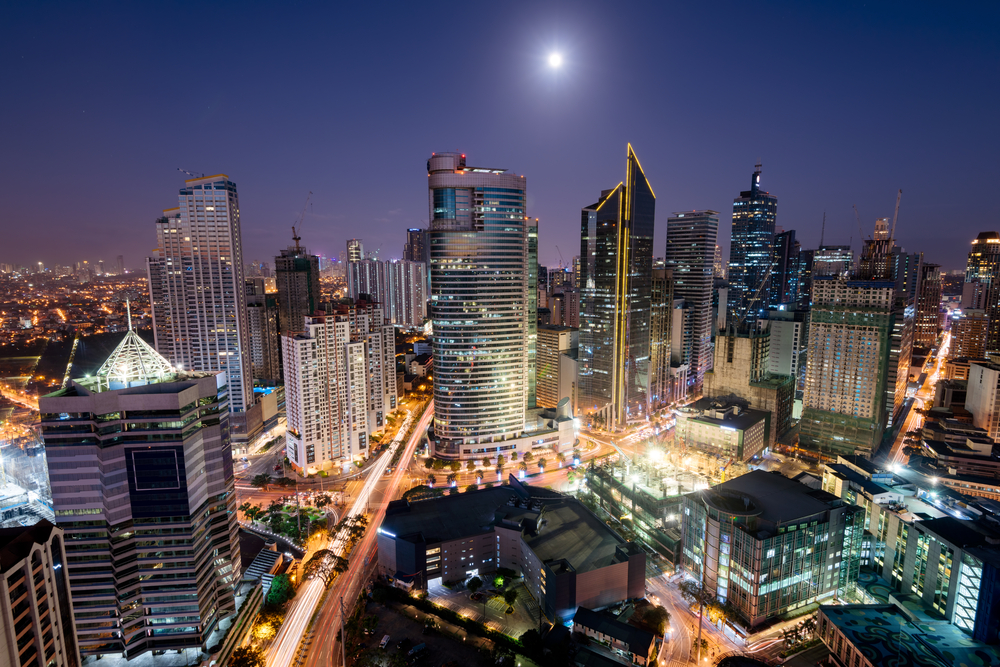Makati City skyline at night